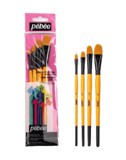 PEBEO SET-11	4'LÜ FIRÇA SETİ - KEDİ DİLİ NO: 1/4, 3/8, 1/2, 5/8 